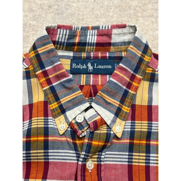 Ralph Lauren Plaid Long Sleeve Button Down Men's Shirt Large Classic  Casual Bus - Picture 4 of 8